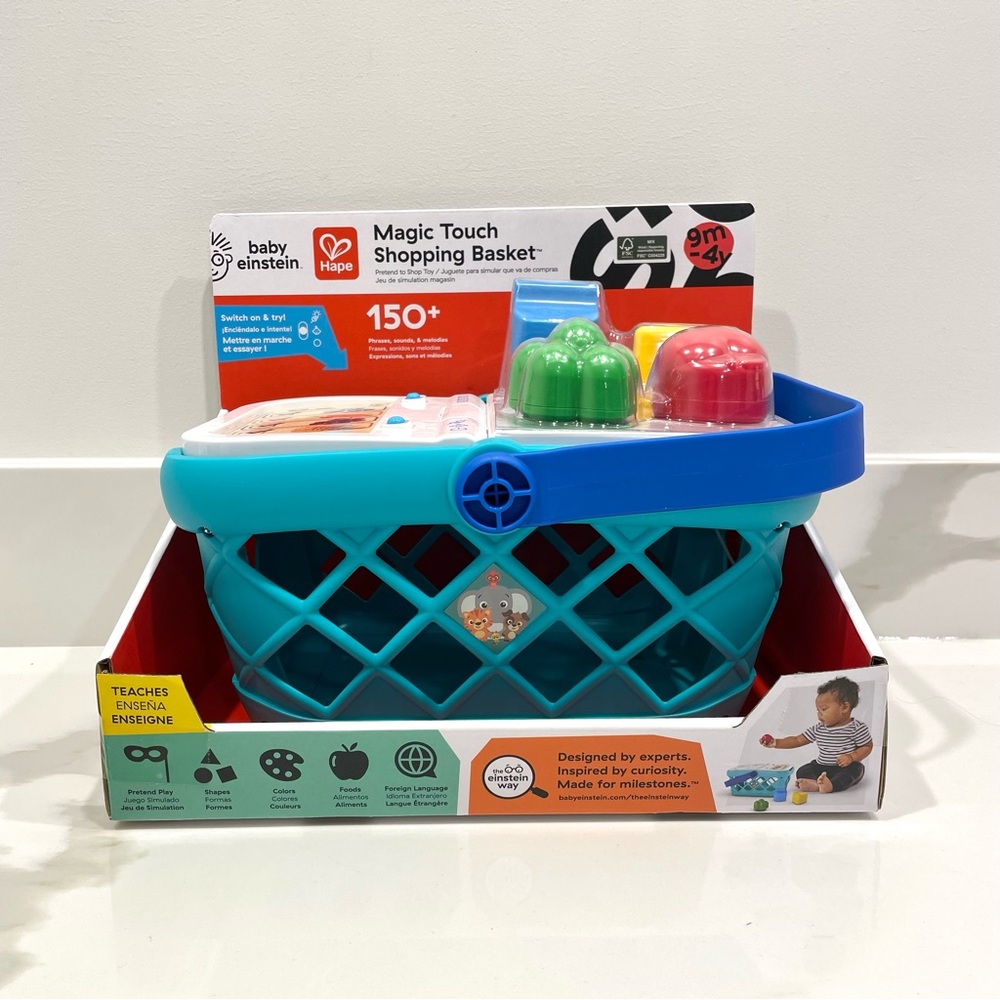 NEW Baby Einstein Magic Touch Shopping Basket Pretend to Shop Toy